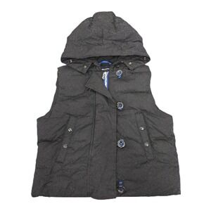 Gap‎ Women's Black Puffer Vest Hooded Zip Front Casual Outdoor Warm